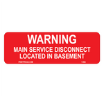 1x3 Main Service Disconnect Located in Basement V-566 Decal Solar Labels