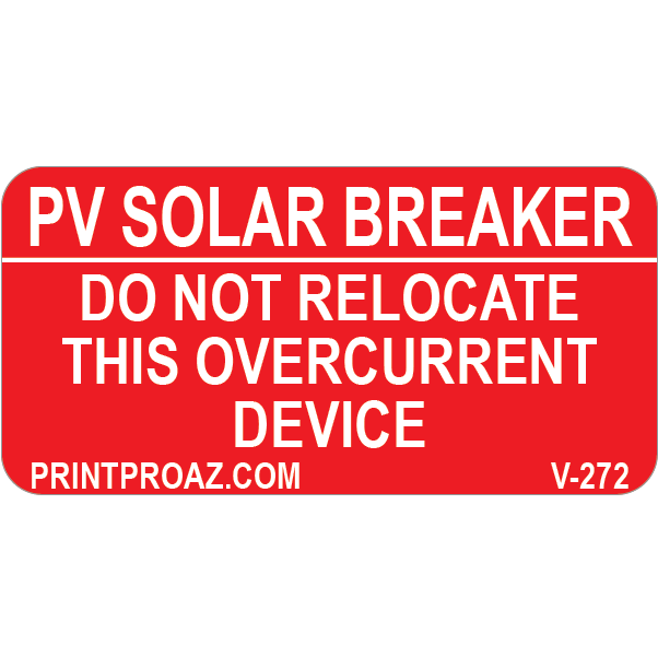 2x1, PV Solar Breaker, Vinyl Decal, V-272