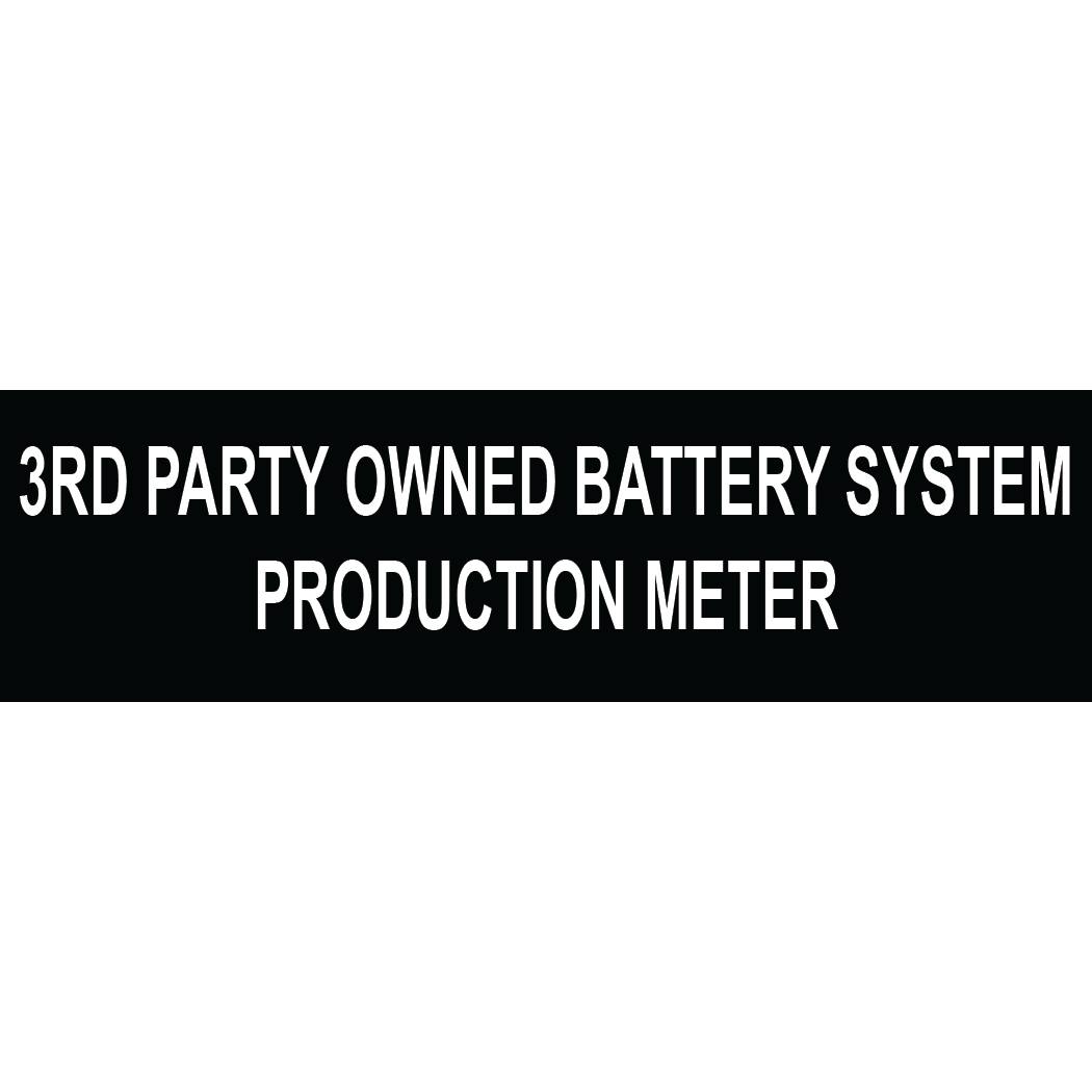 3.5X1 3rd Party Owned Battery System Production Meter, Plastic Solar Labels, PV-288
