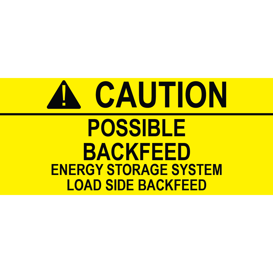 3.5x1.5 Caution Possible Backfeed, Plastic Solar Labels, PV-295