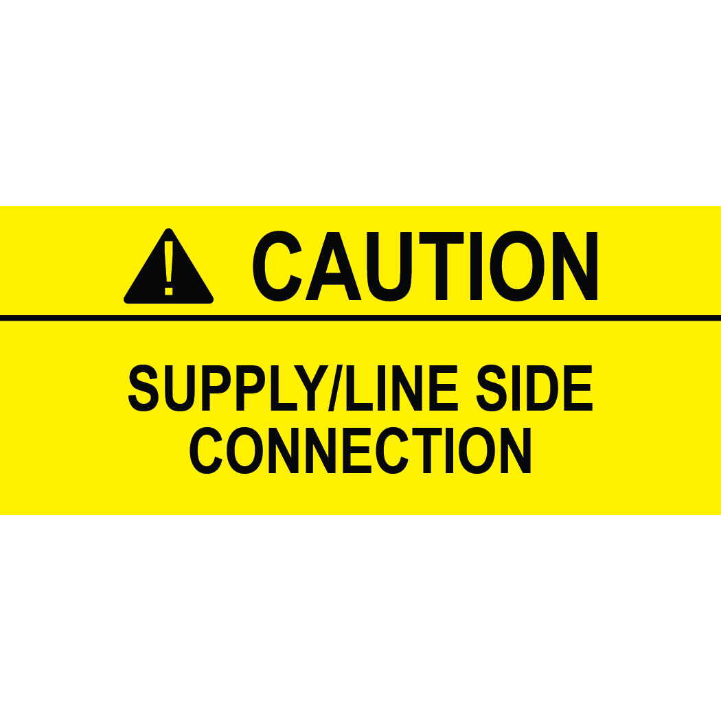 3.5x1.5 Caution Supply/Line Side Connection, Plastic Solar Labels, PV-294