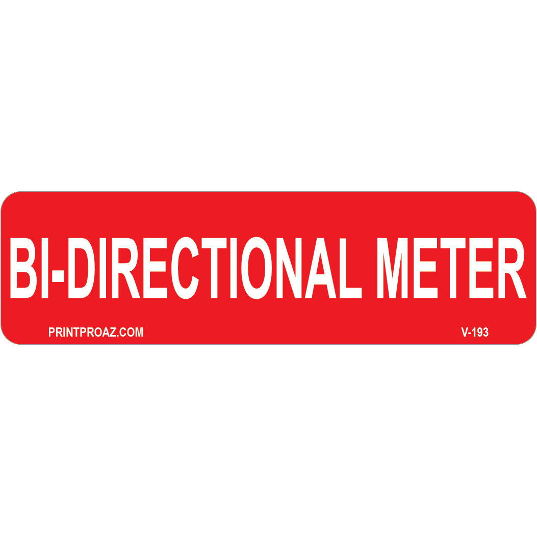 3.5x1 Bi-Directional Meter, Vinyl Decal, V-193
