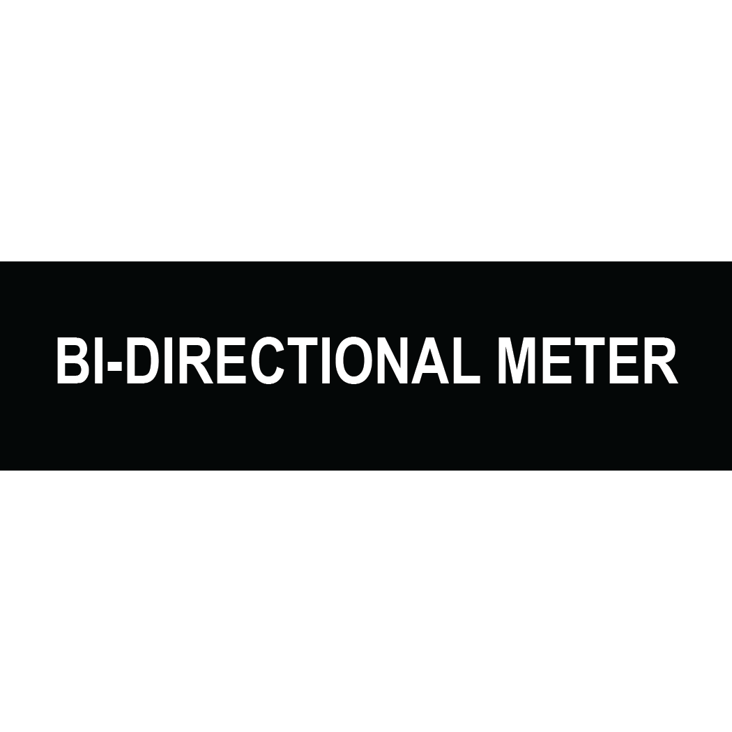 3.5x1 Bi-directional Meter, Plastic Solar Labels, PV-281