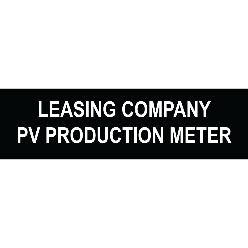 3.5x1 Leasing Company PV Production Meter, Plastic Solar Labels, PV-287