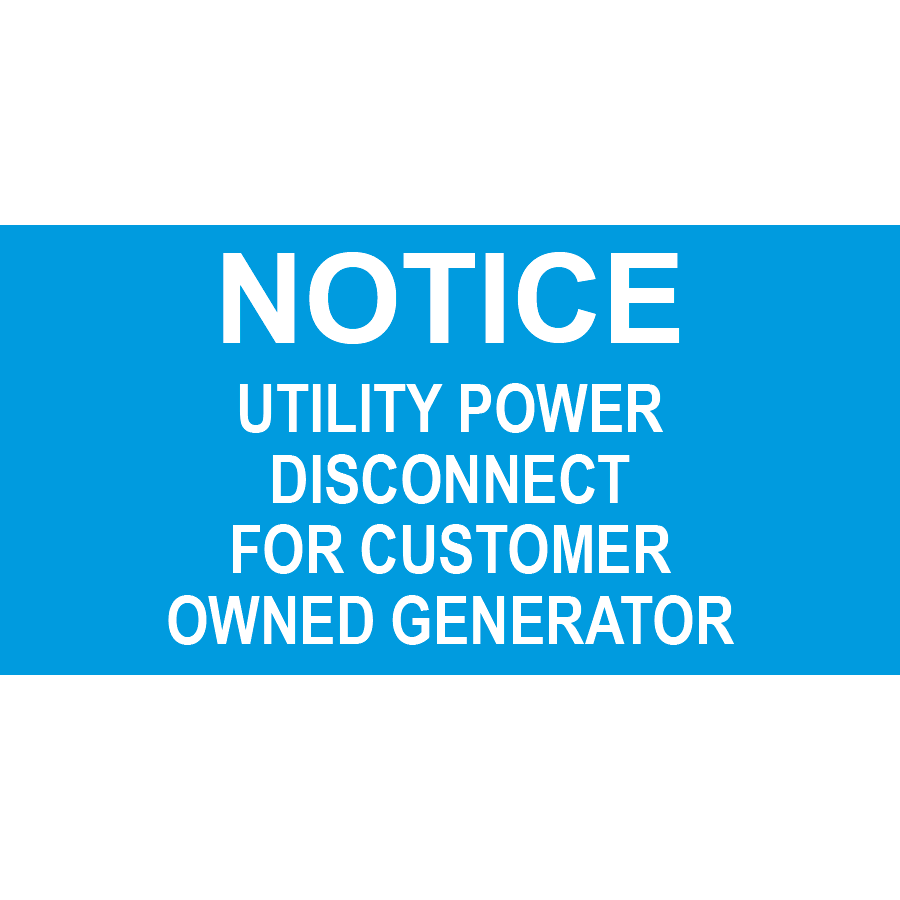 3x1.5, Utility Power Disconnect, Plastic Solar Labels, PV-313