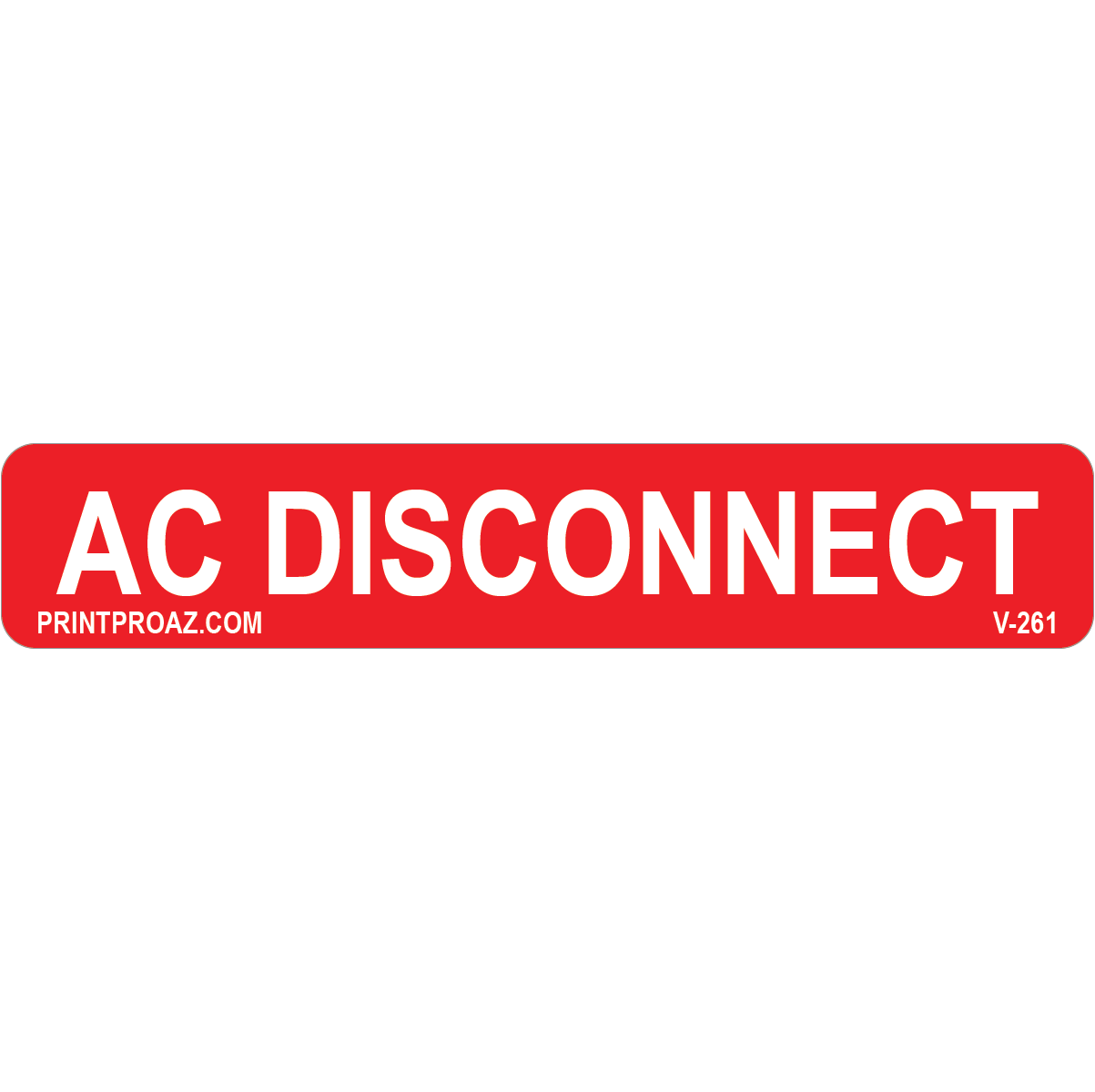 4x.75 AC Disconnect, Vinyl Decal Solar Labels, V-261