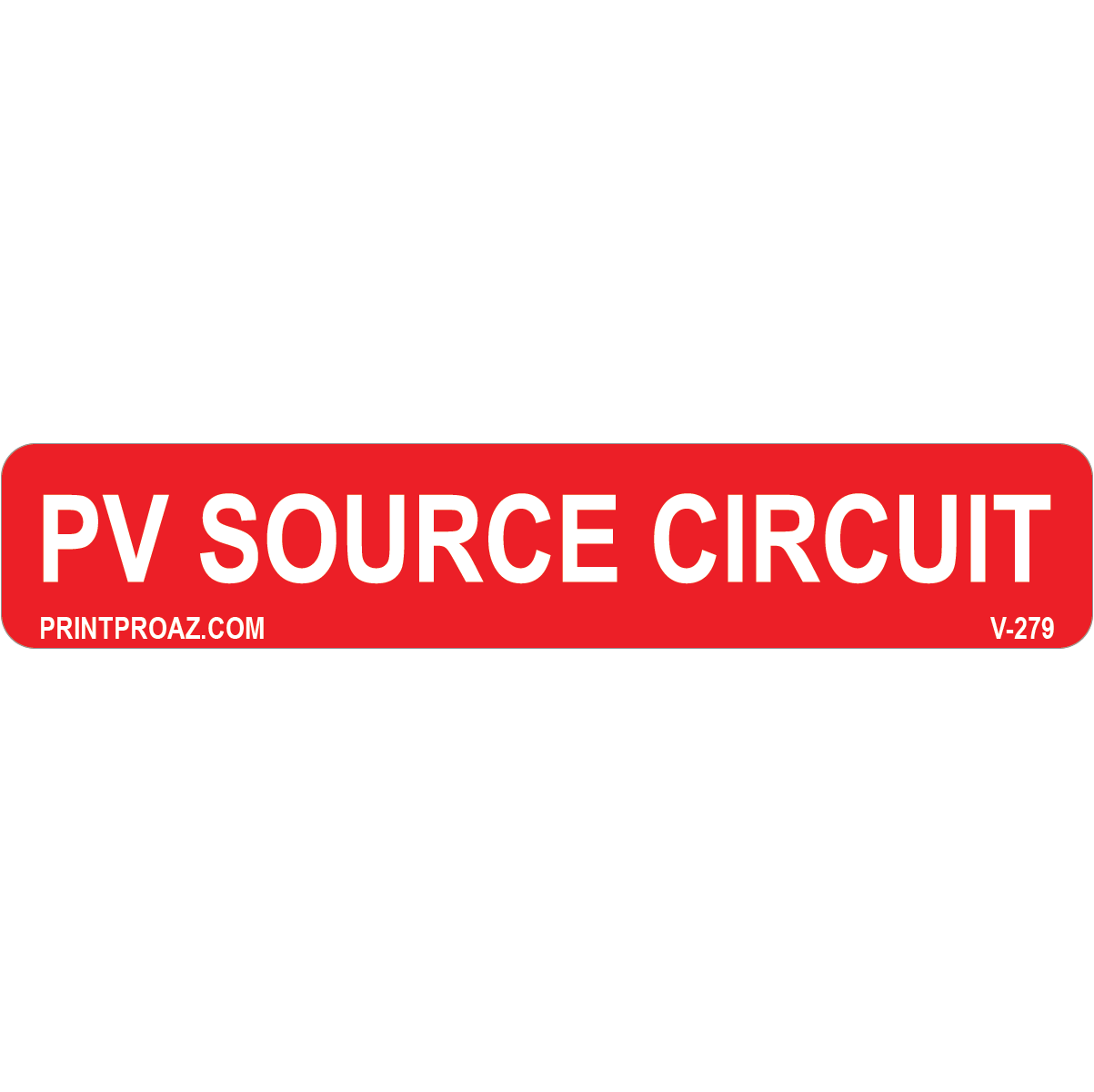 4x.75 PV Source Circuit, Vinyl Decal Solar Labels, V-279