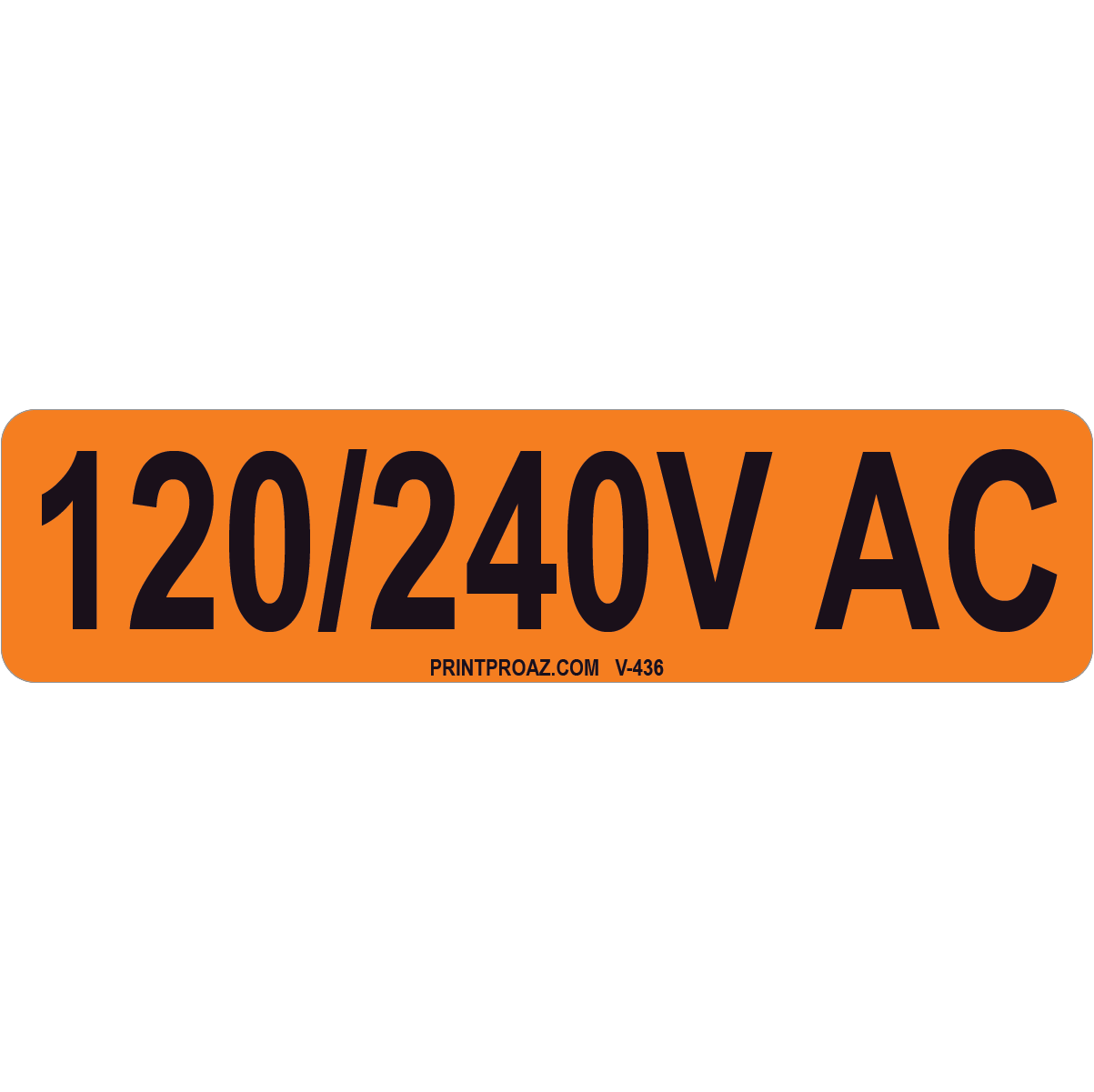 4x1 120/240V AC, Vinyl Decal Solar Labels, V-436