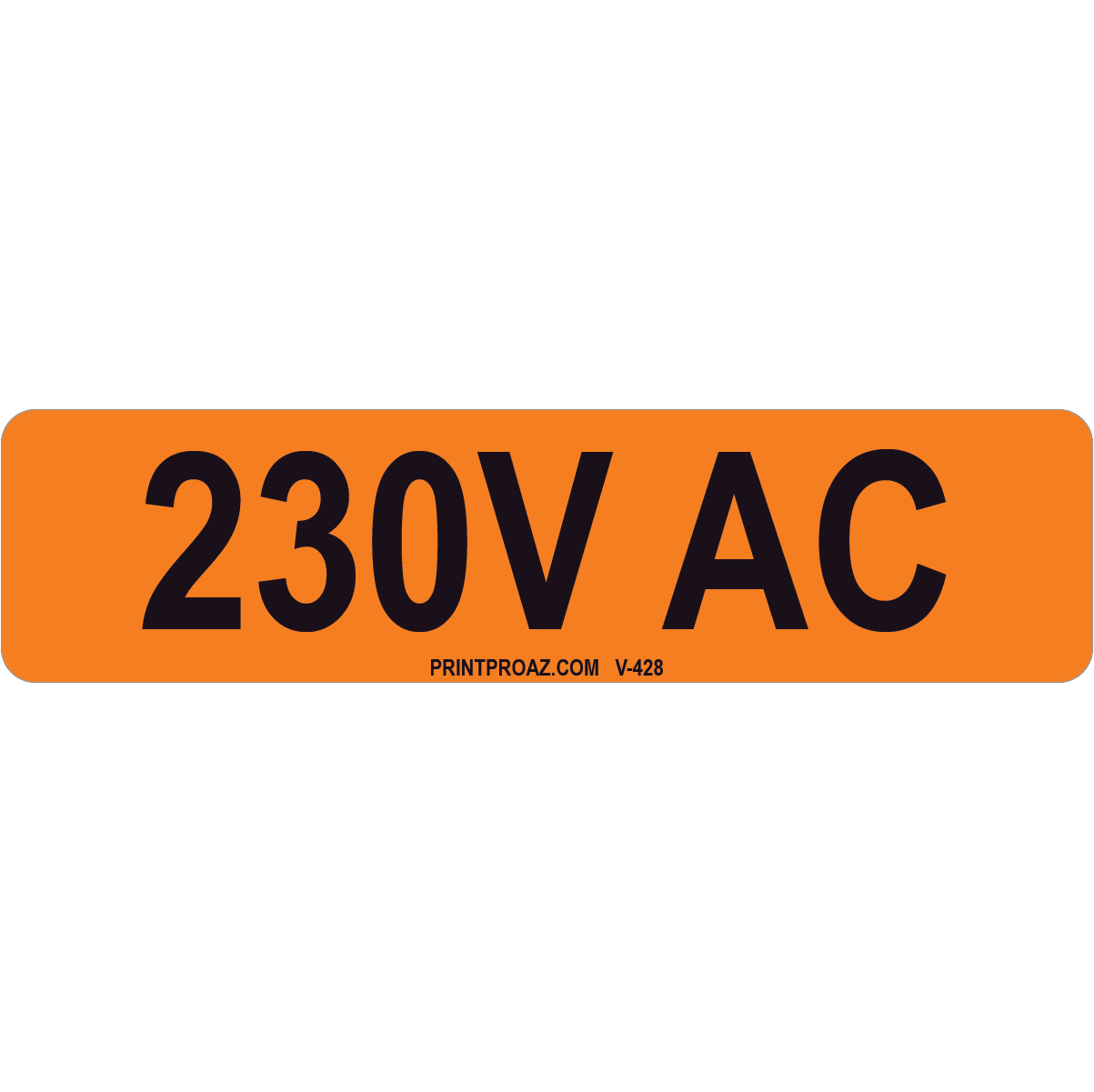 4x1 230V AC, Vinyl Decal Solar Label, V-428