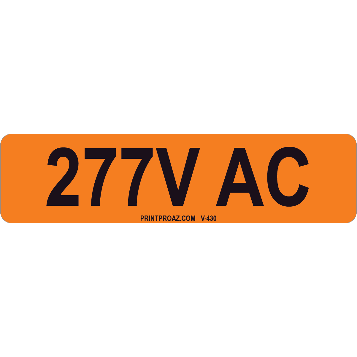 4x1 277V AC, Vinyl Decal Solar Labels, V-430