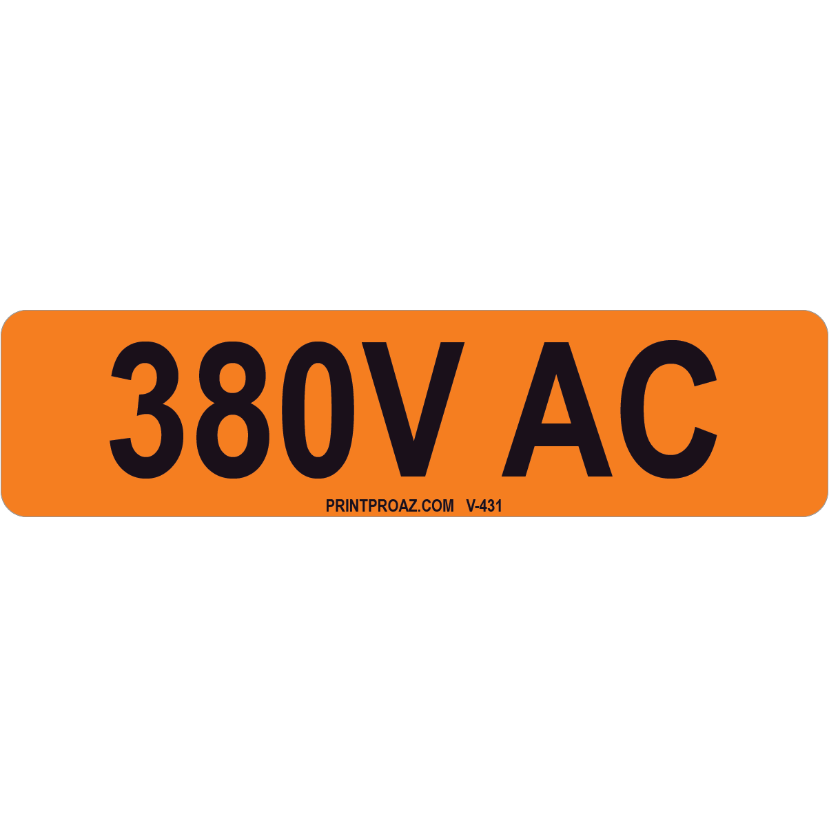 4x1 380V AC, Vinyl Decal Solar Labels, V-431