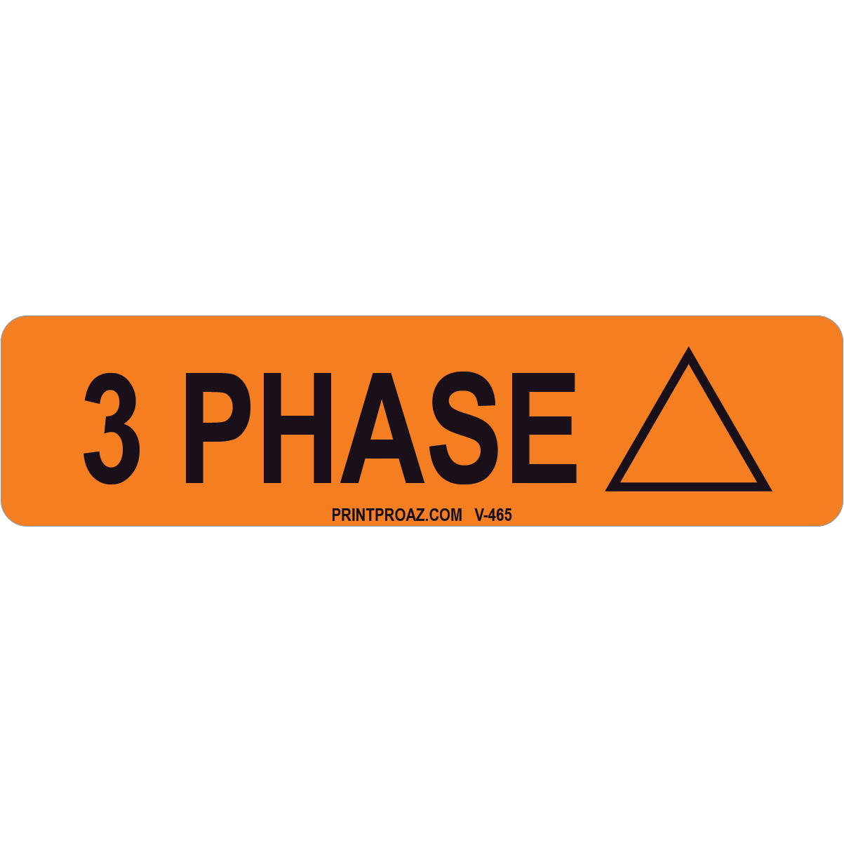 4x1 3 PHASE, Vinyl Decal Solar Labels, V-465