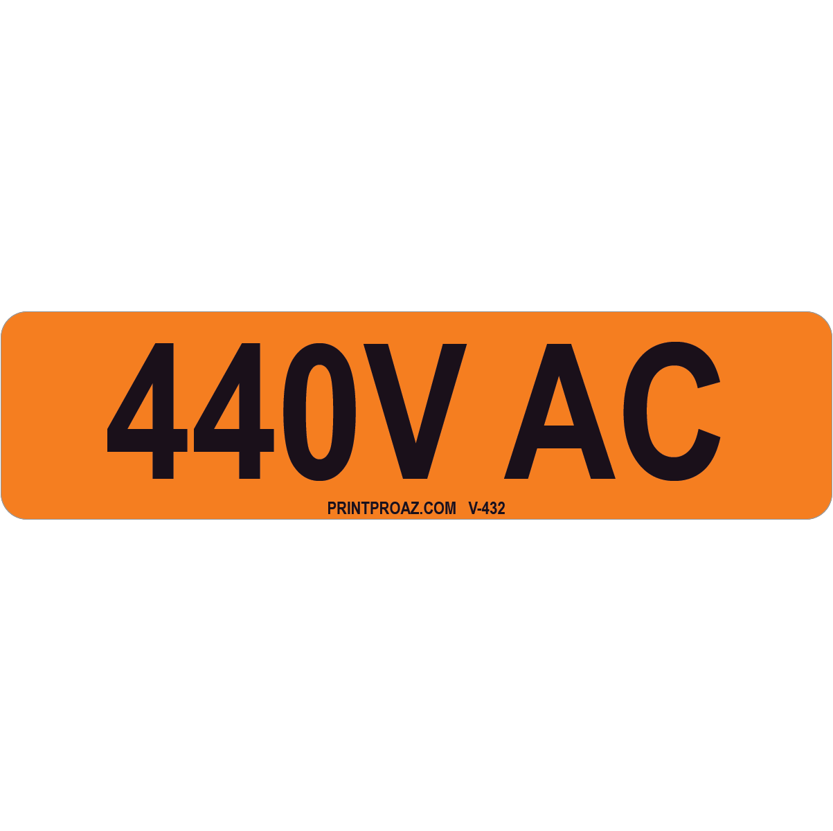 4x1 440V AC, Vinyl Decal Solar Labels, V-432