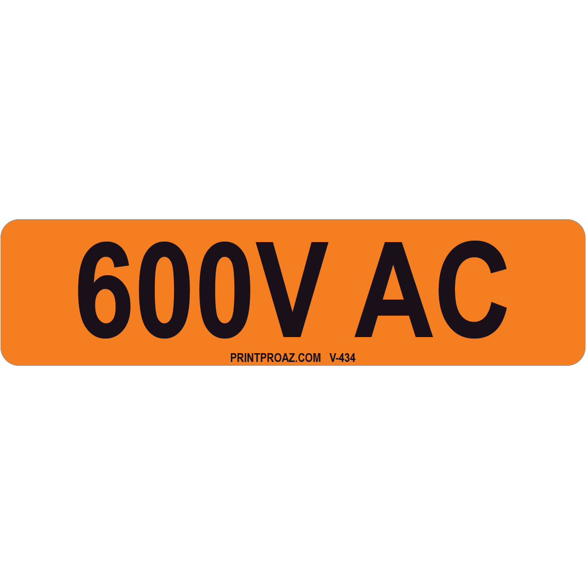 4x1 600V AC, Vinyl Decal Solar Labels, V-434