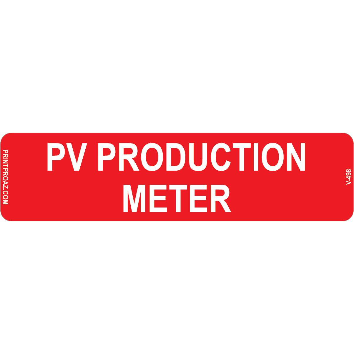 4x1 PV production meter, Vinyl Decal Solar Labels, V-498