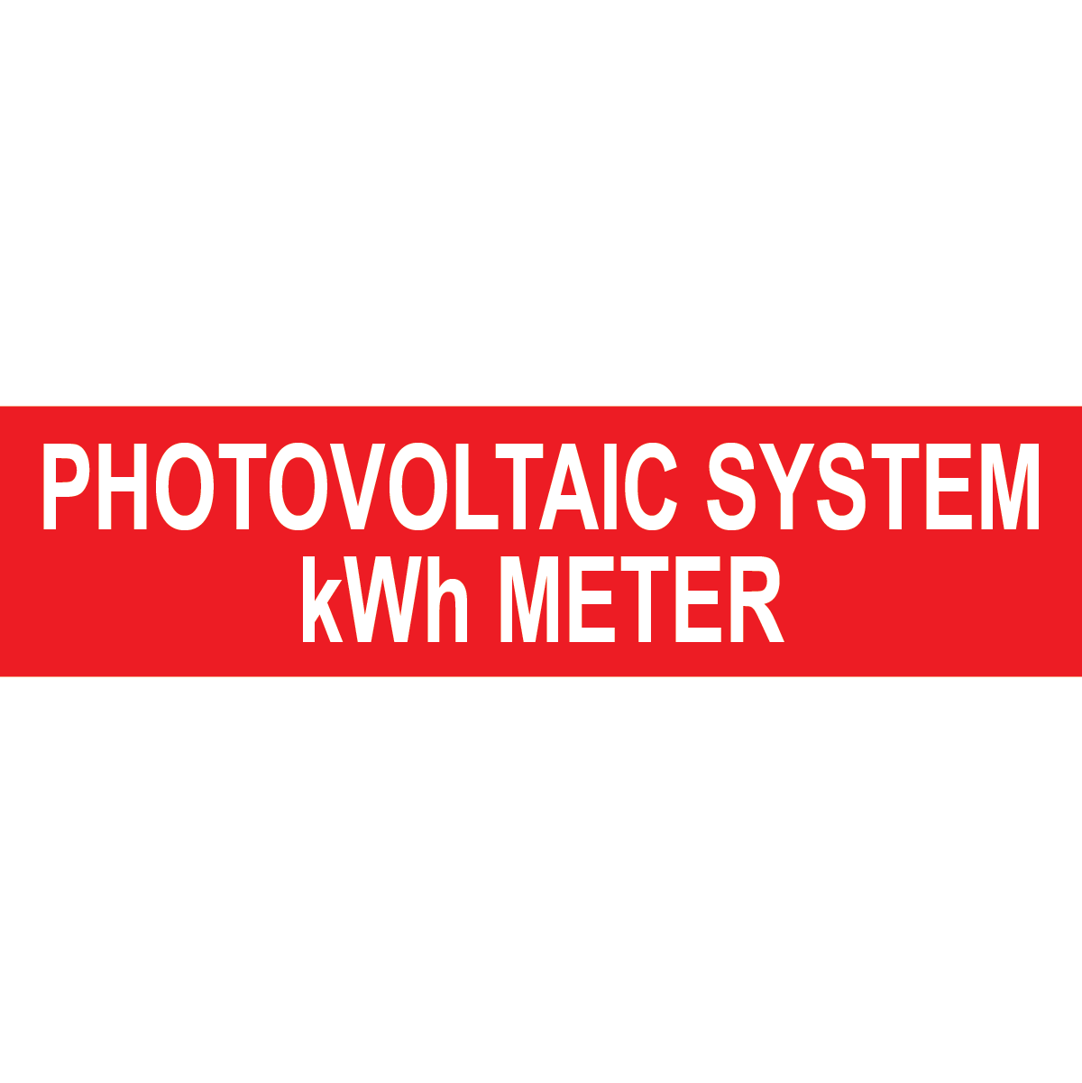 4x1, Photovoltaic System kWh Meter, Plastic Solar Labels, PV-350