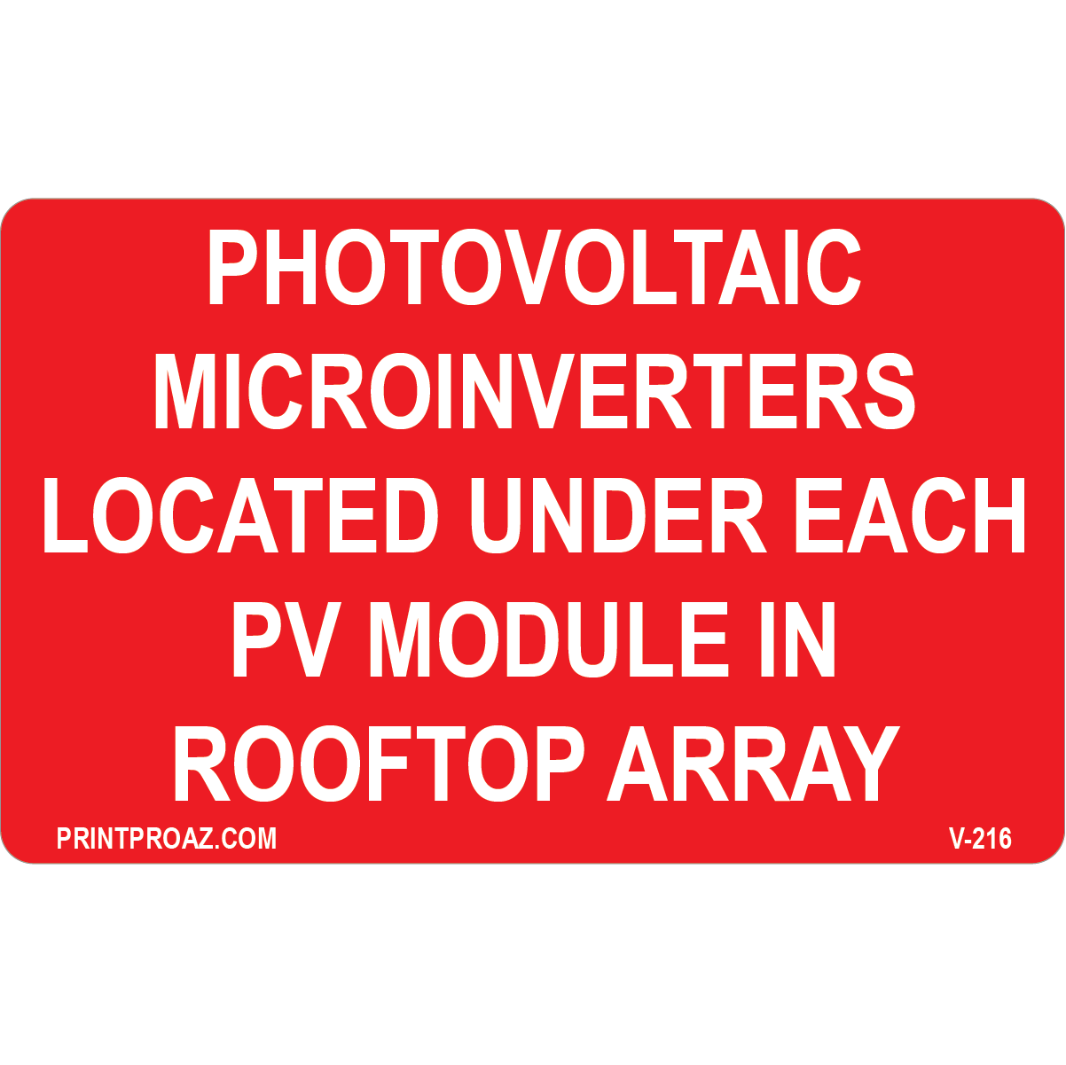 4x2.5 Solar Label, Vinyl Decal Solar Labels, V-216