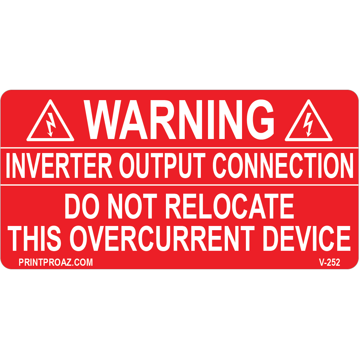 4x2 Inverter Output Connection Vinyl Decal, V-252
