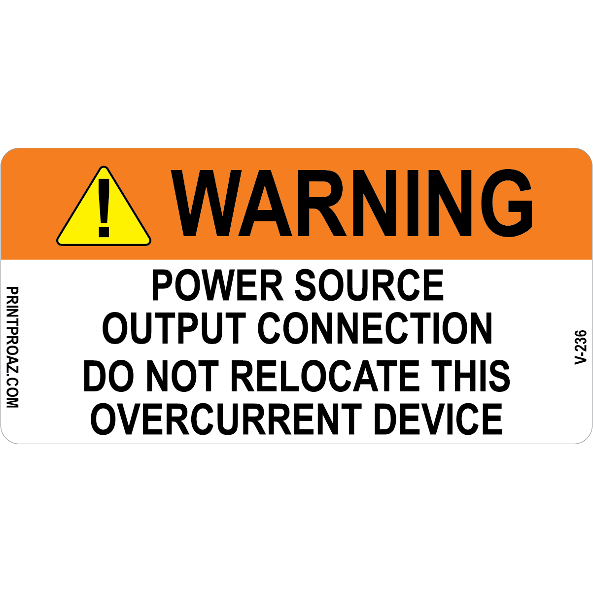 4x2 Power Source Output Connection, Vinyl Decal, V-236