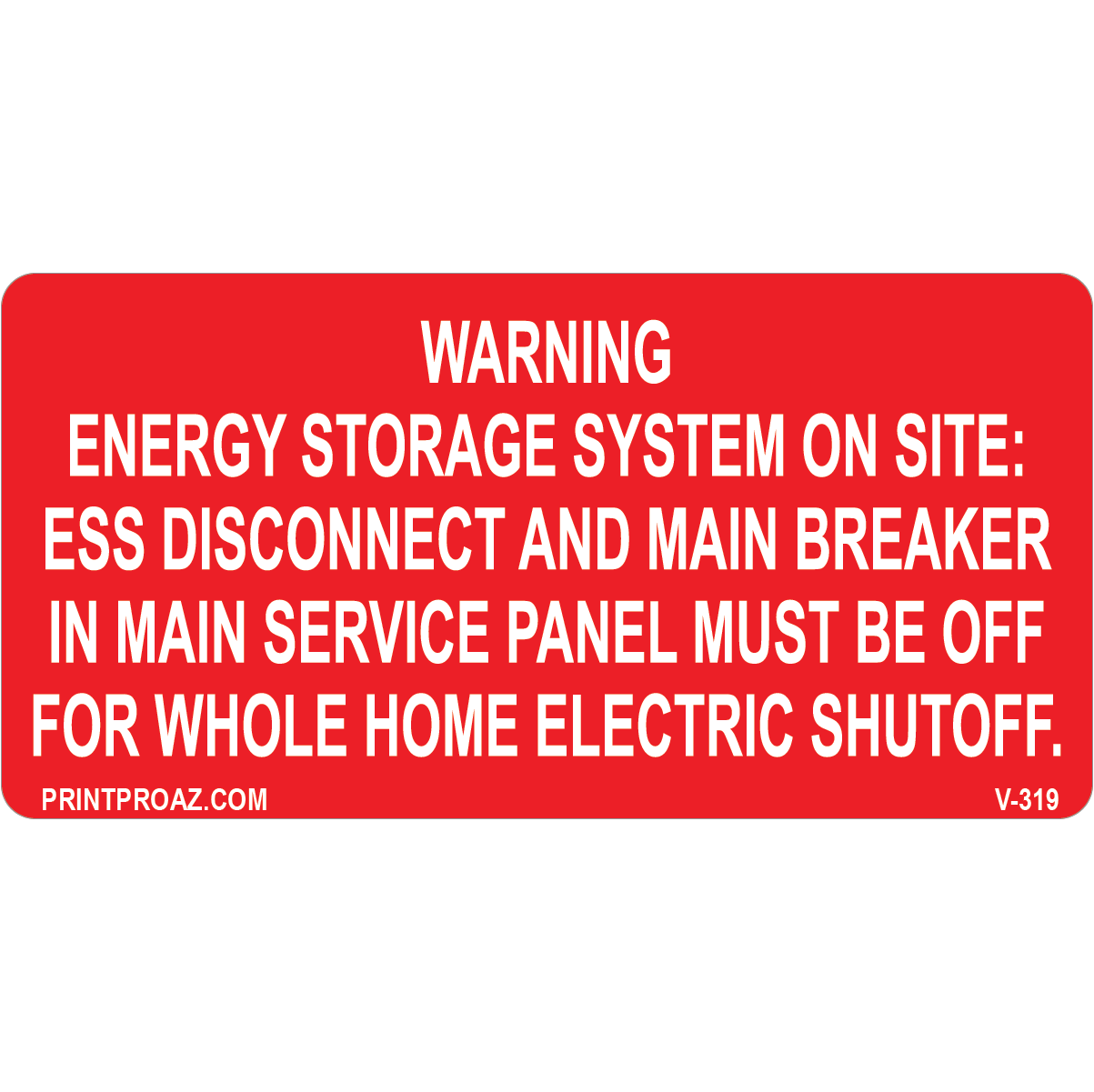 4x2 Solar Warning Label, Vinyl Decal Solar Labels, V-319