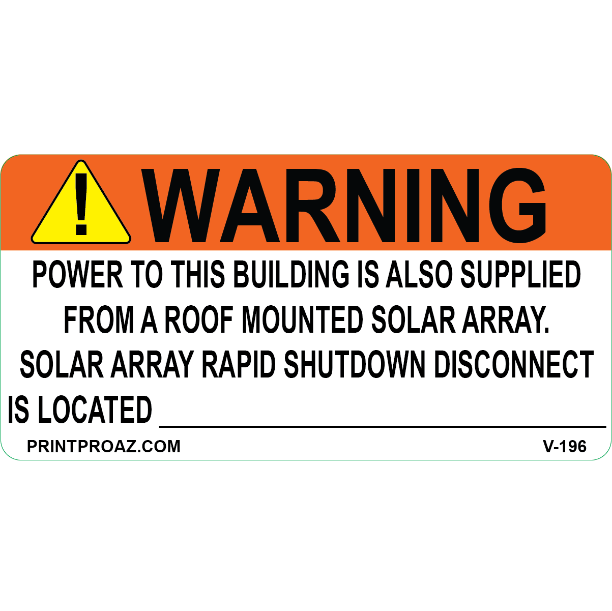 4x2 Warning Power To This Building, Vinyl Decal, V-196