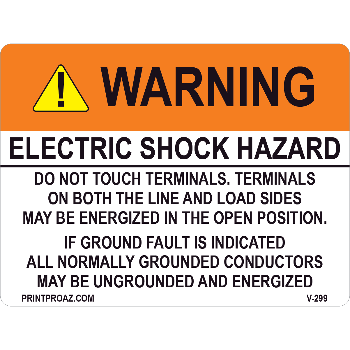 4x3 Solar Warning Label, Vinyl Decal, V-299