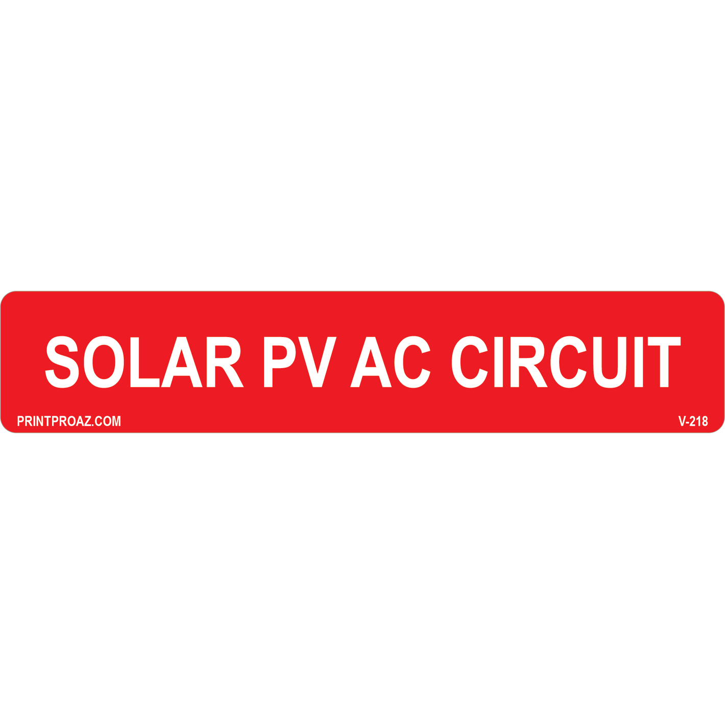 5.75x1.125 Solar PV AC Circuit, Vinyl Decal, V-218