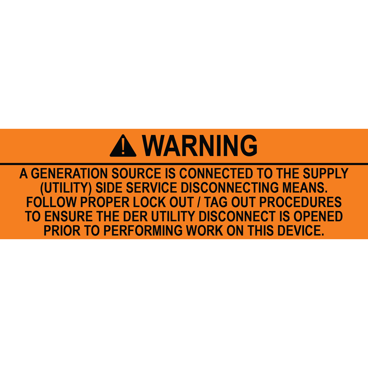 5x1.5 Solar Warning Label, Plastic Solar Labels, PV-300