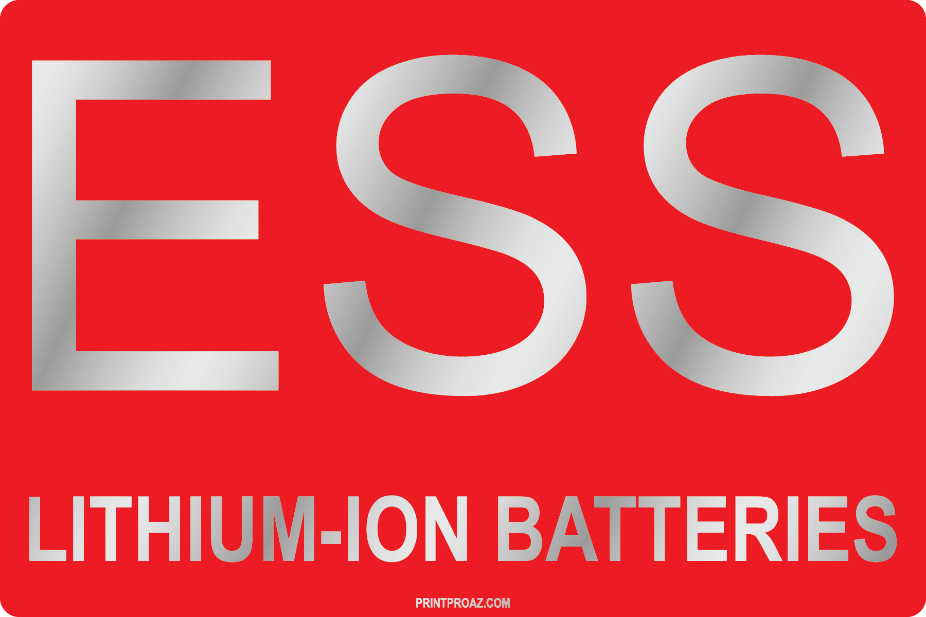 4x6 ESS Lithium-Ion Batteries, Reflective V-554 Decal Solar Labels