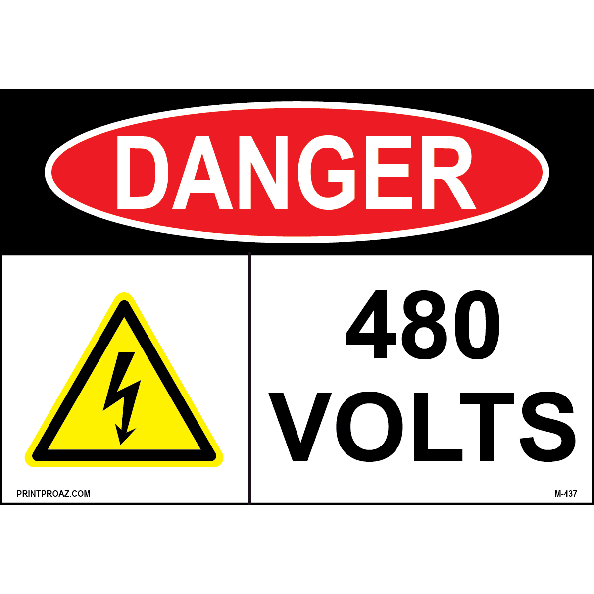 Aluminum Danger Electrical Sign Label M-435-440