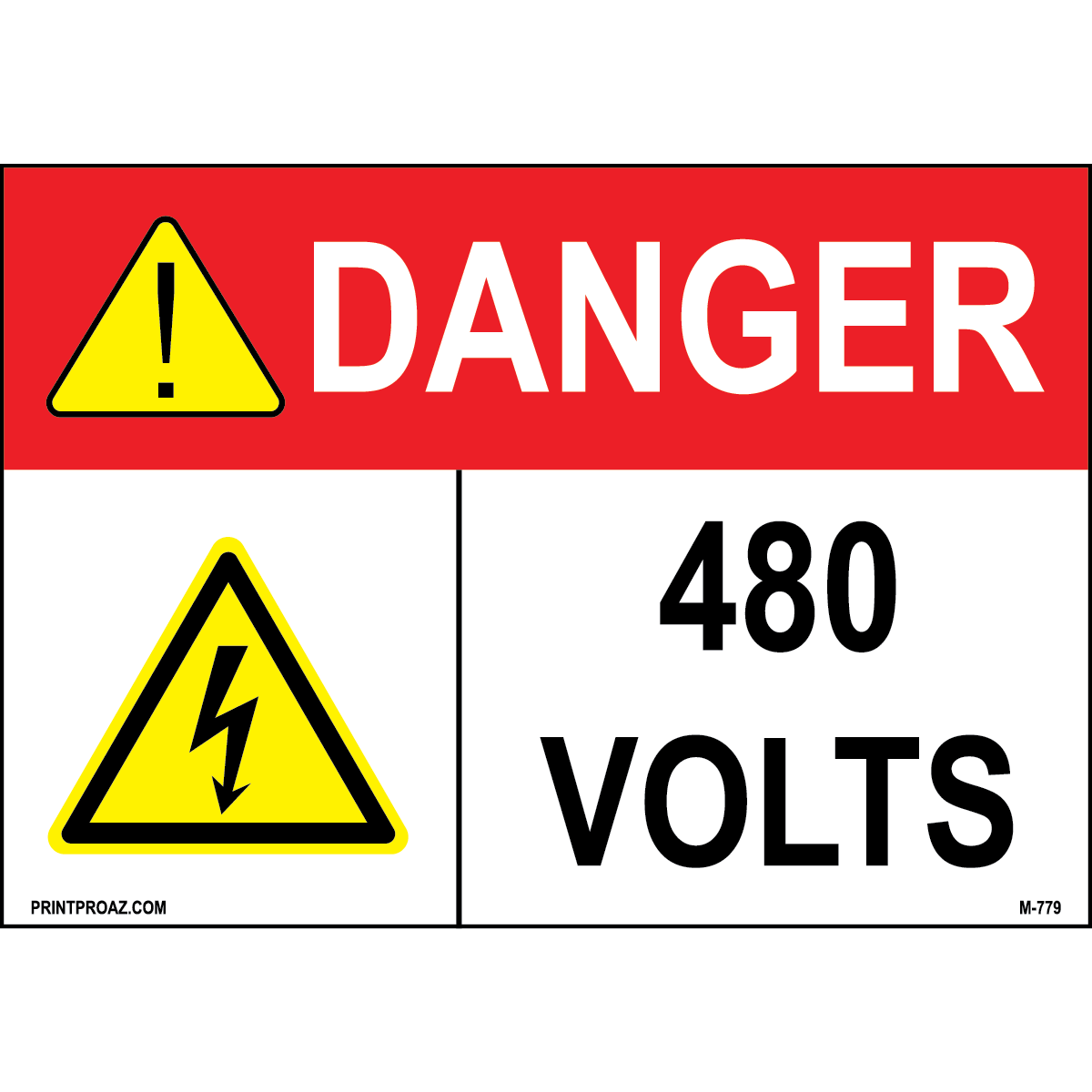Aluminum Danger Electrical Sign Label M-777-782