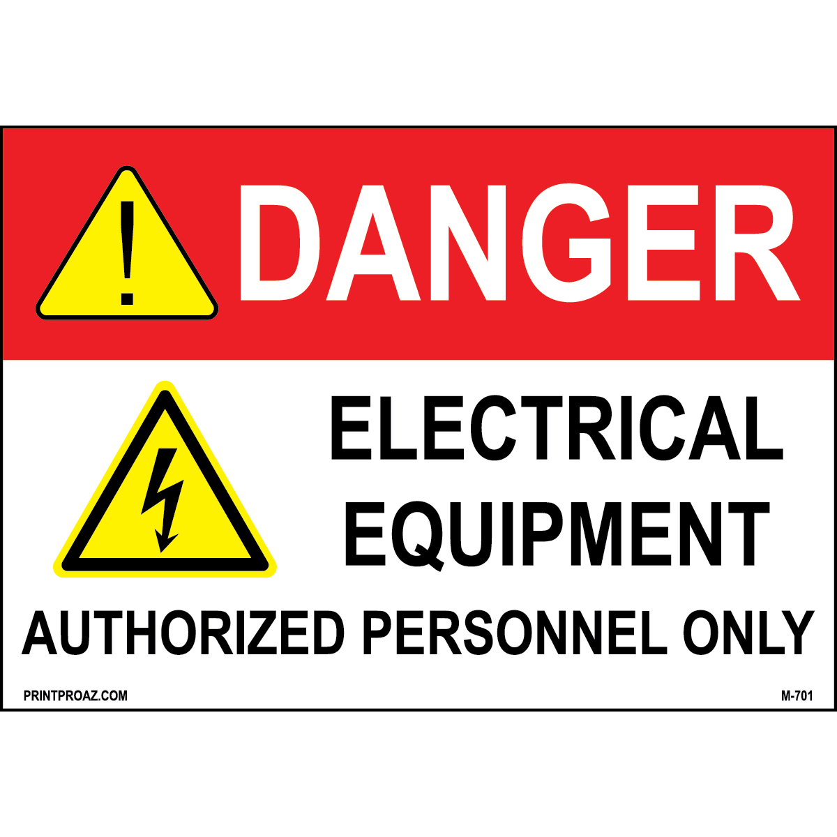 Aluminum Danger Electrical Sign Label M-699-704