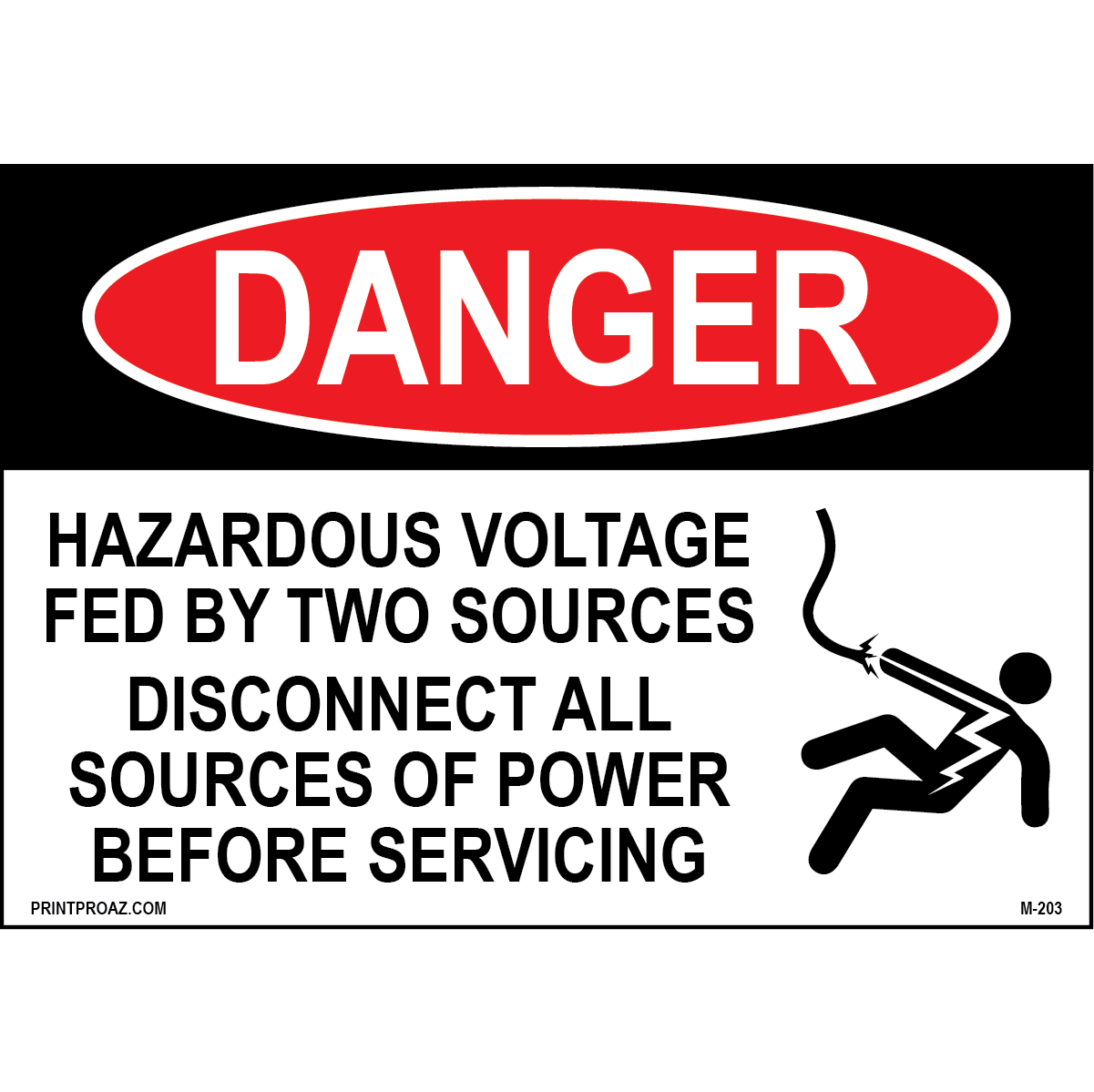 Aluminum Danger Electrical Sign Label M-201-206