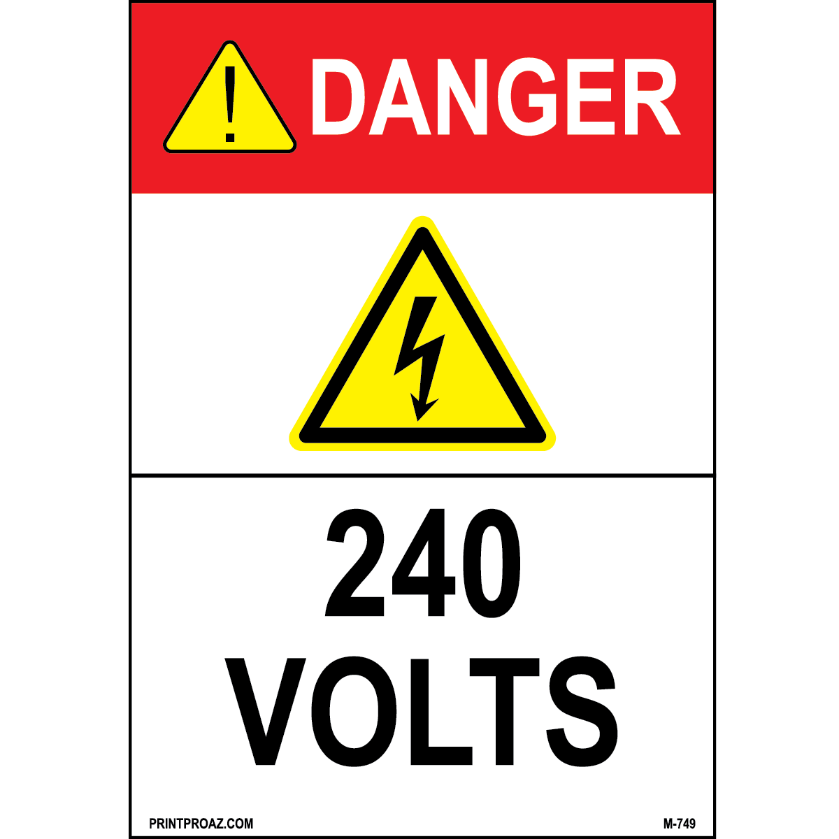 Aluminum Danger Electrical Sign Label M-747-752