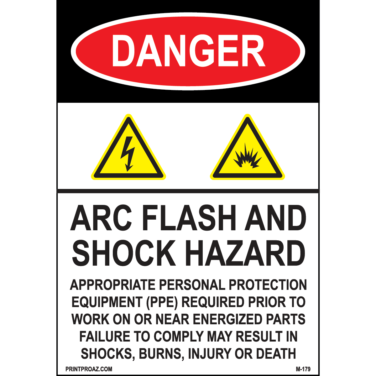 Aluminum Danger Electrical Sign Label M-177-182