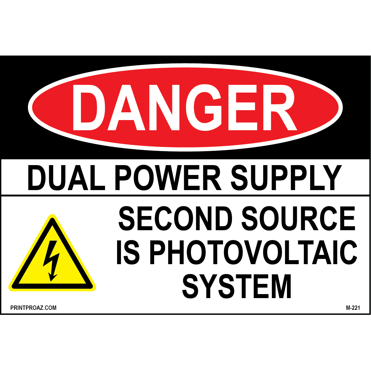 Aluminum Danger Electrical Sign Label M-219-224