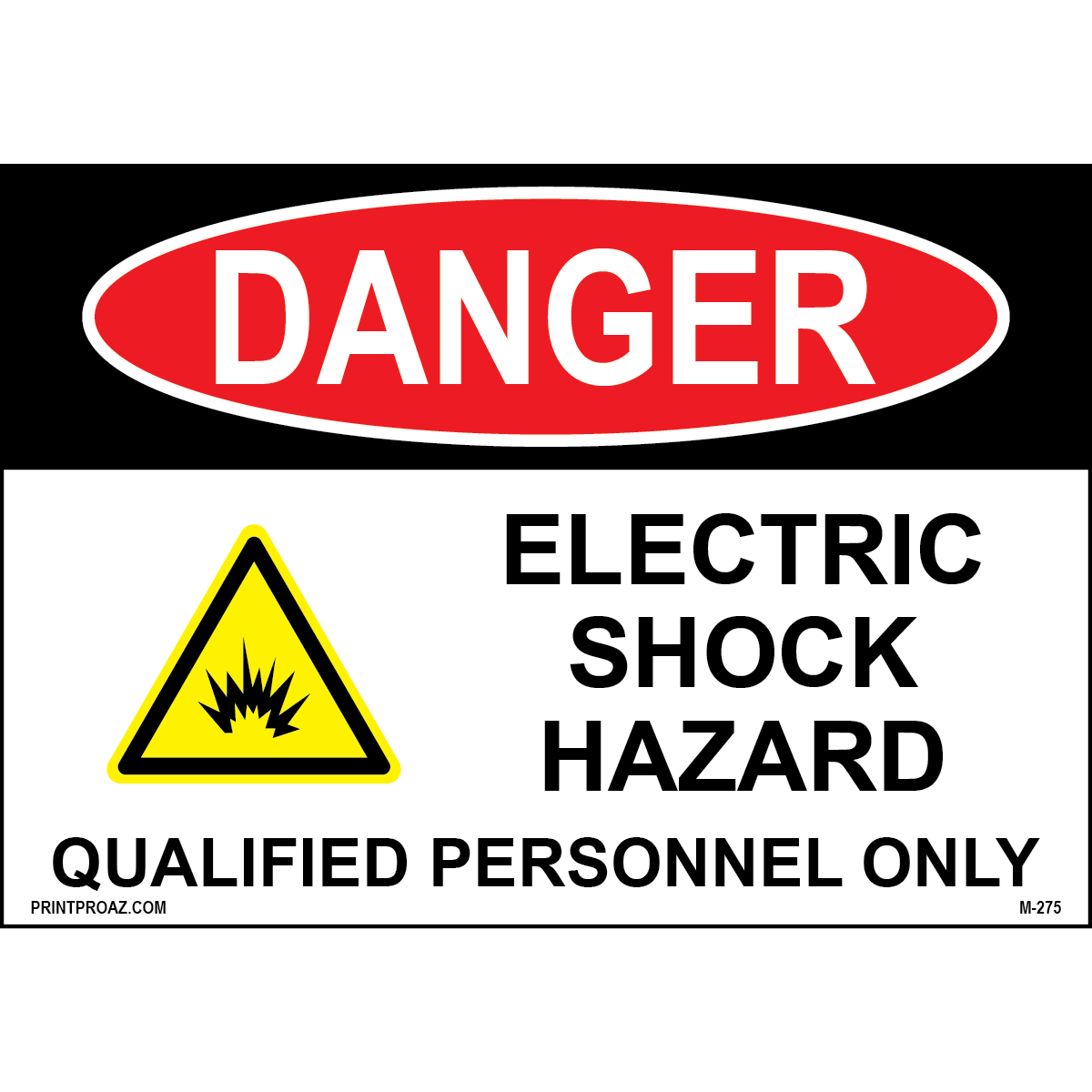 Aluminum Danger Electrical Sign Label M-273-278