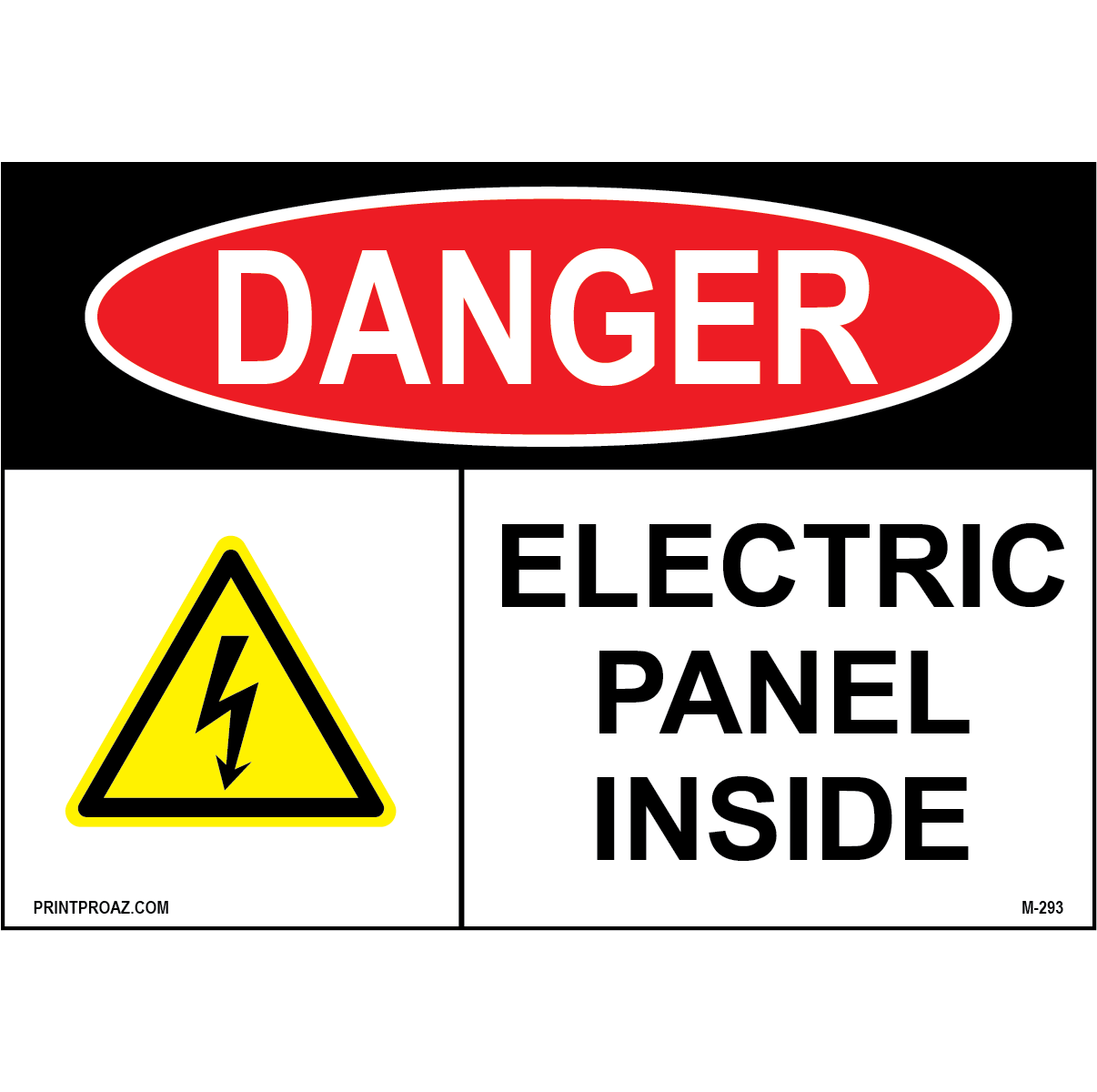 Aluminum Danger Electrical Sign Label M-291-296