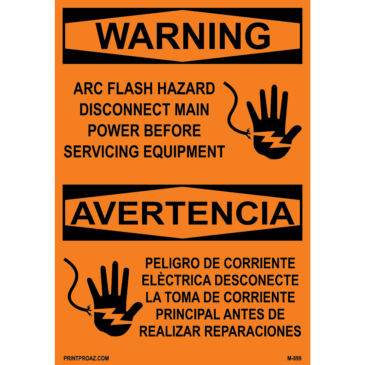 Aluminum Solar Warning Sign Label M-897-902