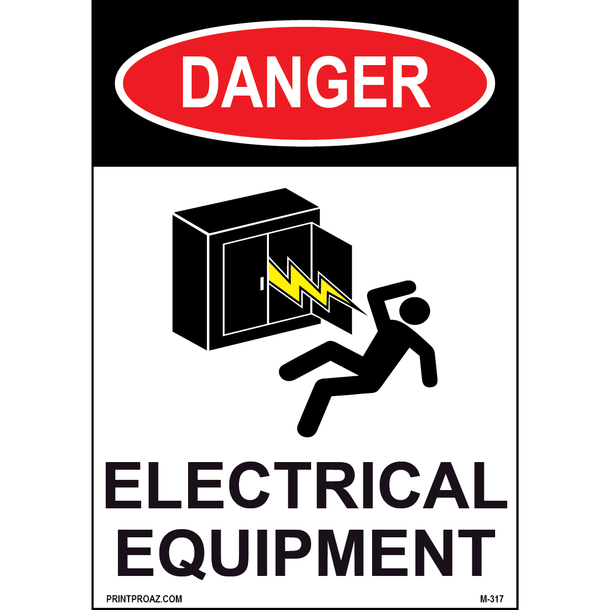 Aluminum Danger Electrical Sign Label M-315-320