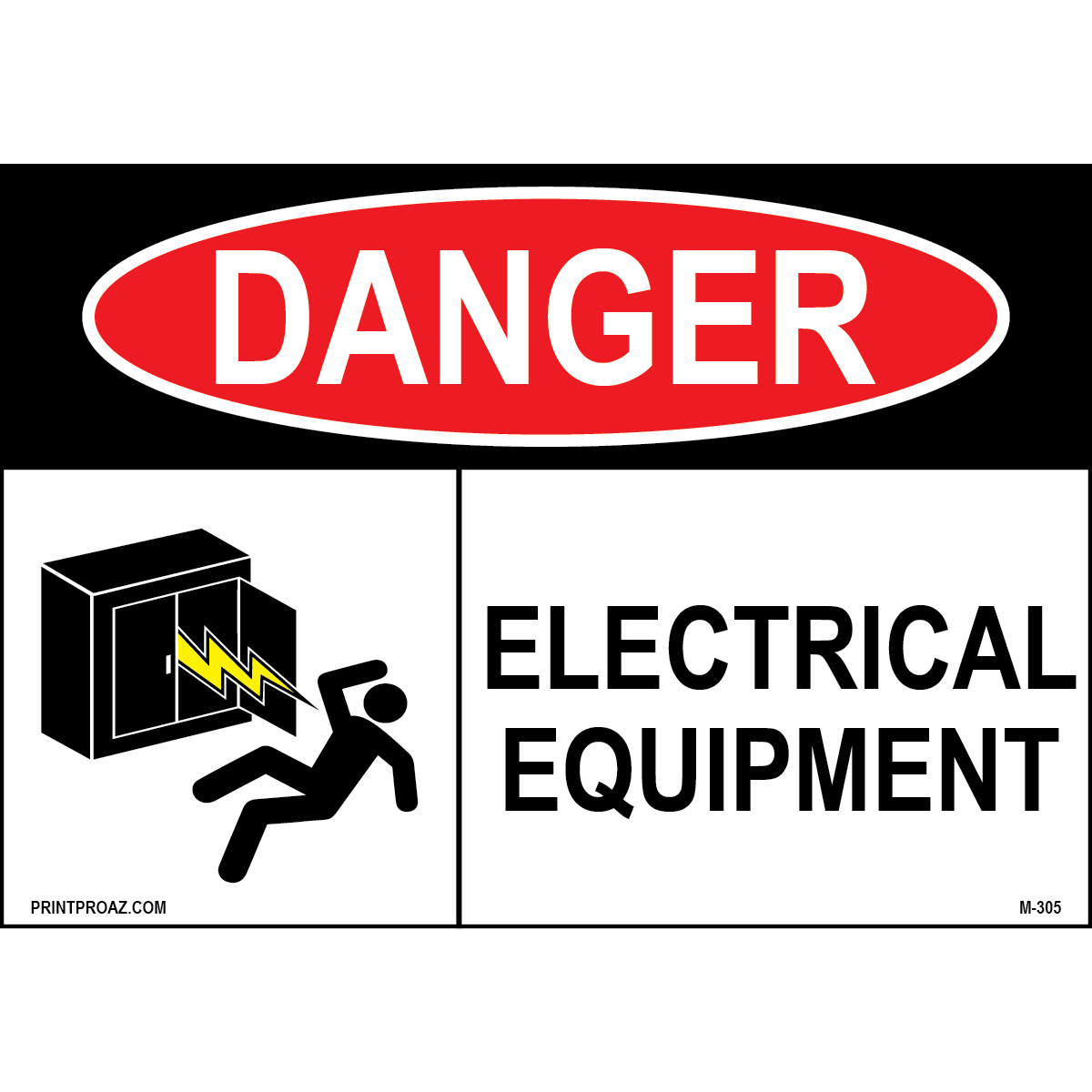 Aluminum Danger Electrical Sign Label M-303-308