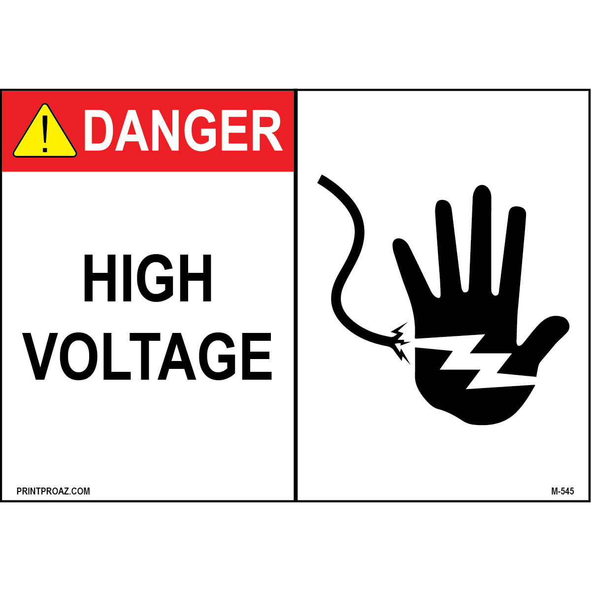 Aluminum Danger Electrical Sign Label M-543-548