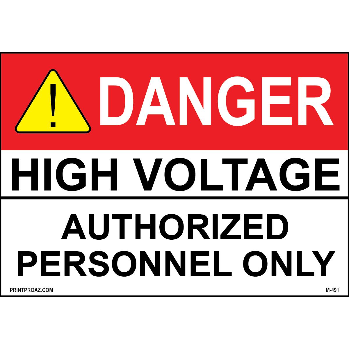 Aluminum Danger Electrical Sign Label M-489-494