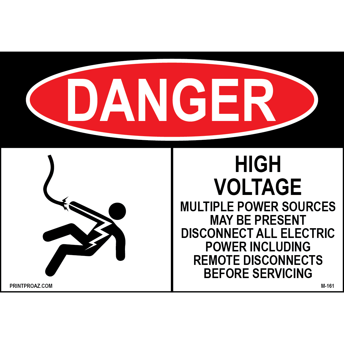 Aluminum Danger Electrical Sign Label M-159-164