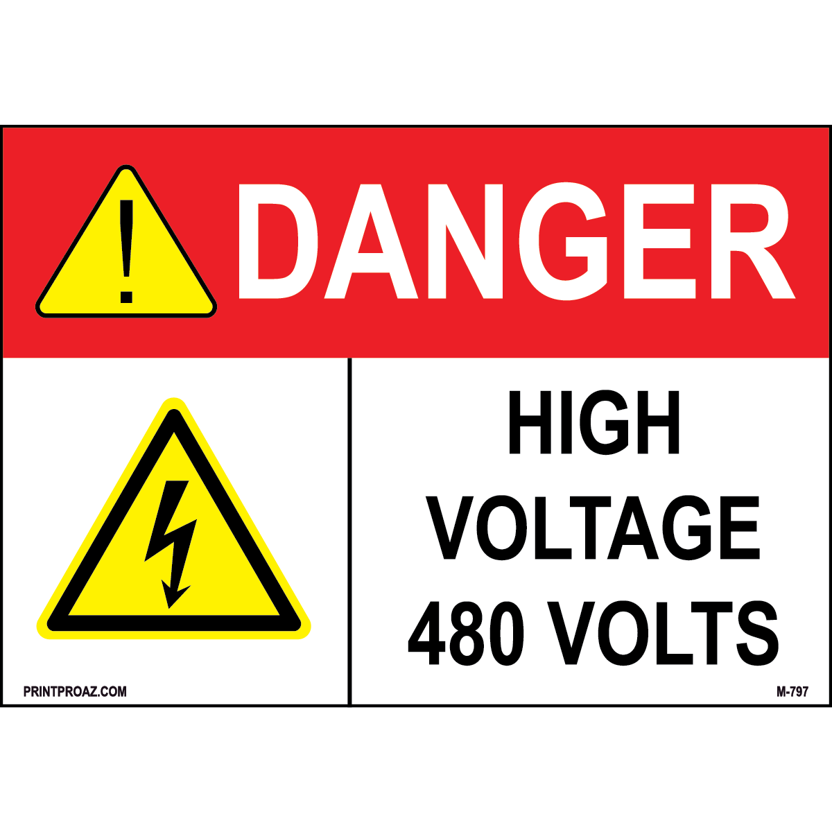 Aluminum Danger Electrical Sign Label M-795-800