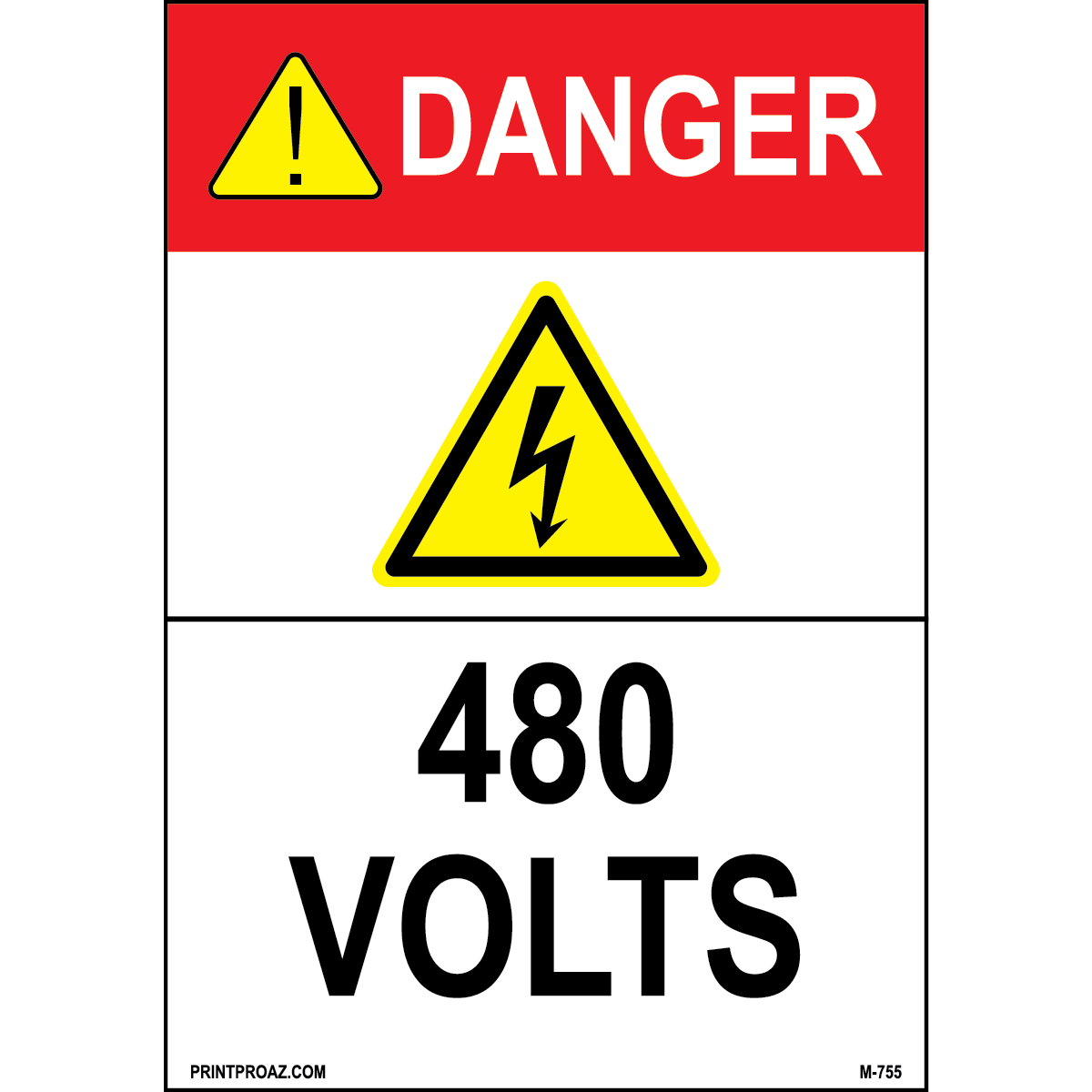 Aluminum Danger Electrical Sign Label M-753-758