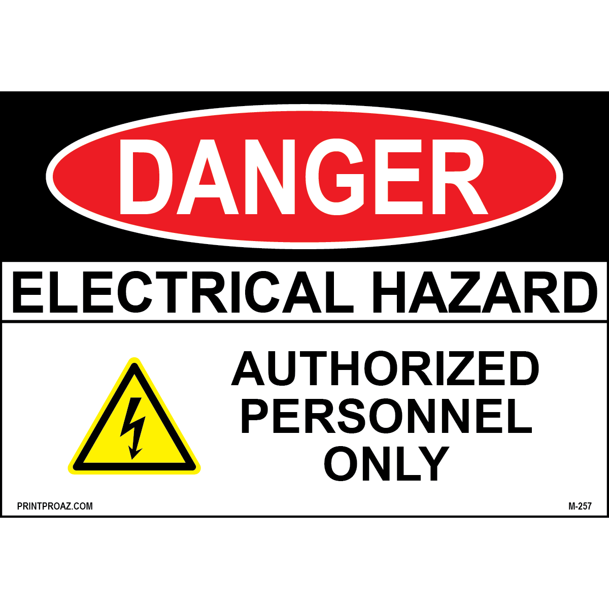 Aluminum Danger Electrical Sign Label M-255-260