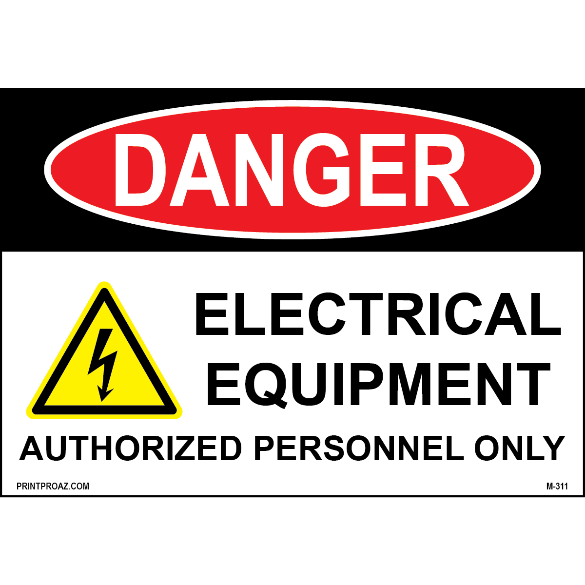 Aluminum Danger Electrical Sign Label M-309-314
