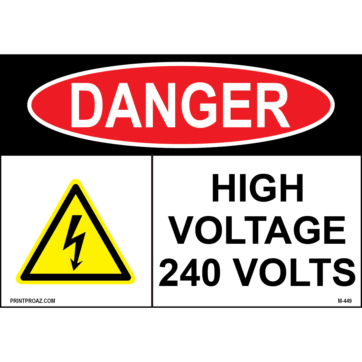 Aluminum Danger Electrical Sign Label M-447-452