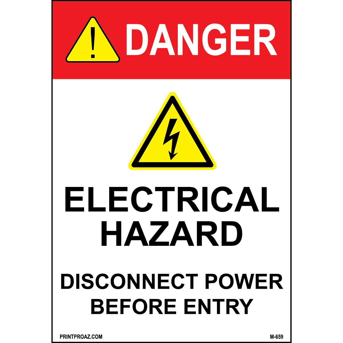 Aluminum Danger Electrical Sign Label M-657-662